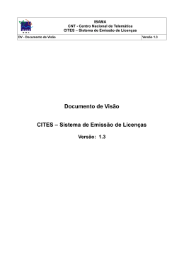Documento de Visão CITES – Sistema de Emissão de Licenças