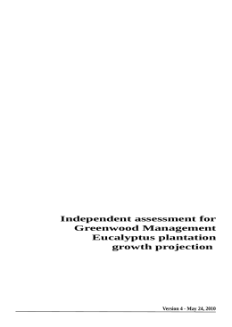 Independent assessment for Greenwood Management