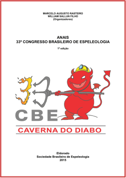 Expediente Anais 33º CBE - Sociedade Brasileira de Espeleologia