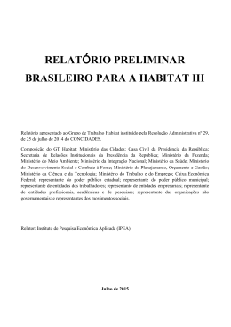 Relatorio Preliminar Brasileiro Habitat III