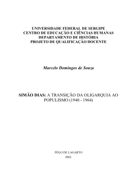 Monografia sobre a historia Politica de Simao Dias - Sergipe