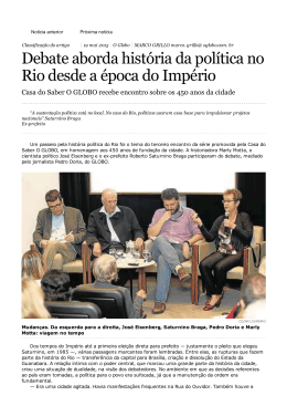 Debate aborda história da política no Rio desde a