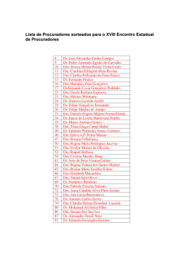 Lista de Procuradores sorteados para o XVIII Encontro