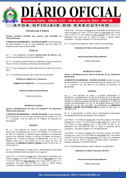 Diário Oficial – Edição 1757 - Prefeitura de Barreiras