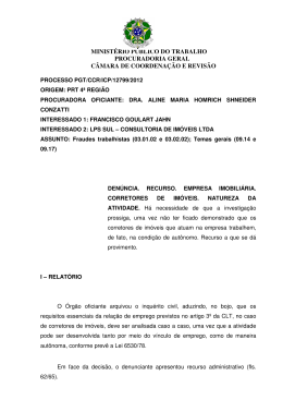 Processo PGT/CCR/nº 12799/2012 - Ministério Público do Trabalho