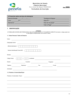 Formulário de Inscrição - Câmara Municipal de Penela