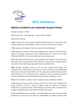 AFCC Aventuras Roteiro Condoriri com extensão Huayna Potosi