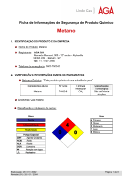 Metano - HiQ® - Gases Especiais, Equipamentos e Serviços