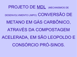projeto de mdl (mecanismos de metano em gás carbônico, através