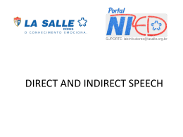 DIRECT AND INDIRECT SPEECH