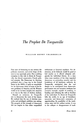 The Prophet De Tocqueville