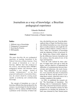 Journalism as a way of knowledge: a Brazilian pedagogical