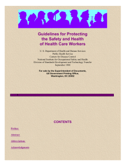 NIOSH/Health Care Workers Guidelines/Title Page