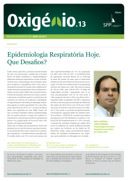 Oxigénio.13 - Sociedade Portuguesa de Pneumologia