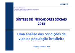 Uma análise das condições de vida da população brasileira