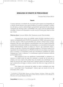 GENEALOGIA DO CONCEITO DE PERICULOSIDADE
