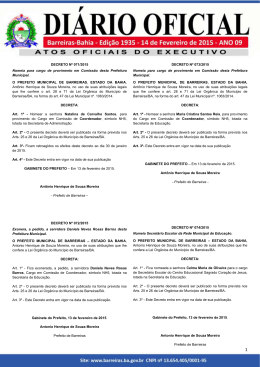 Diário Oficial – Edição 1935 - Prefeitura de Barreiras