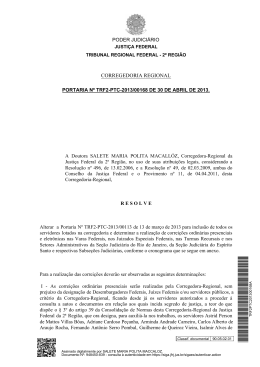 Portaria Nº TRF2-PTC- 2013/00168 - Tribunal Regional Federal da