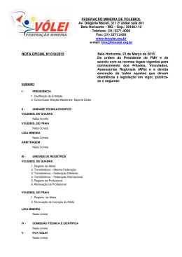 Nota Oficial 018-2015 - Federação Mineira de Vôlei
