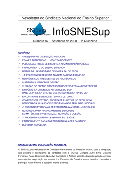 InfoSNESup - Sindicato Nacional do Ensino Superior