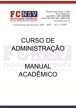 Manual Acadêmico do Curso de Administração