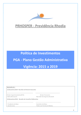 Plano de Gestão Administrativa – Resumo da PI 2015