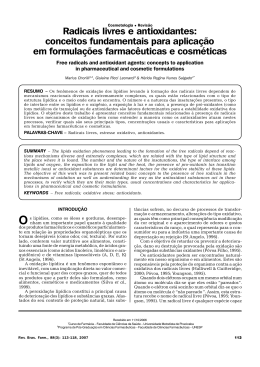 Radicais livres e antioxidantes - Revista Brasileira de Farmácia