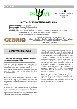 BOLETIM - CEBRID - Centro Brasileiro de Informações sobre Drogas