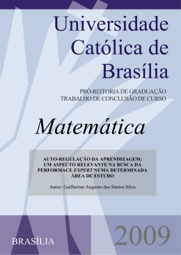 Auto-regulação da aprendizagem - Universidade Católica de Brasília