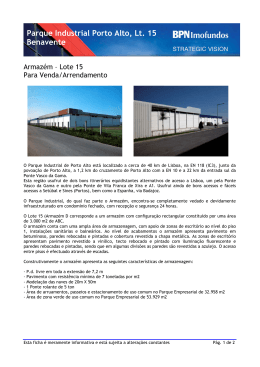 Parque Industrial Porto Alto, Lt. 15 Benavente