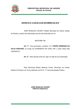 decreto nº. 6780 - 30-09-2014 - Prefeitura Municipal de Andirá