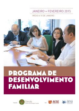 PDF – Programa de Desenvolvimento Familiar