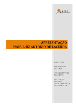 APRESENTAÇÃO PROF. LUIZ ANTONIO DE LACERDA