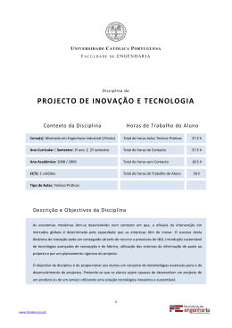 Projecto de Inovação e tecnologia - Universidade Católica Portuguesa