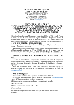 EDITAL N. 03, DE 28.04.2015 PROCESSO SELETIVO DE