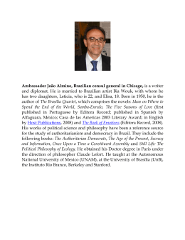 Ambassador João Almino, Brazilian consul general in Chicago, is a