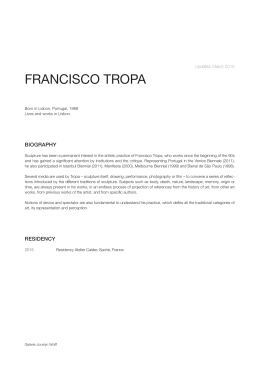 FRANCISCO TROPA - Galerie Jocelyn Wolff