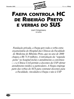 Faepa controla HC de Ribeirão Preto e verbas do SUS