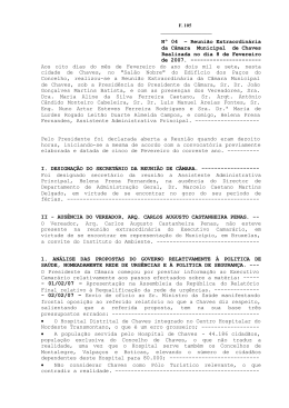 Nº 04 – Reunião Extraordinária da Câmara Municipal de Chaves