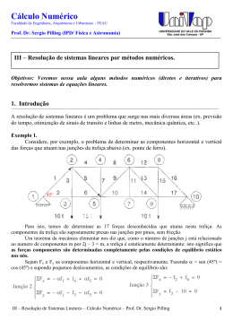 Resolução de sistemas lineares por métodos numéricos.