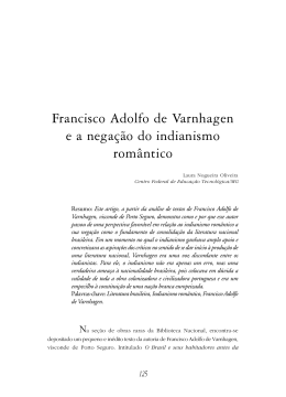 Francisco Adolfo de Varnhagen e a negação do indianismo romântico