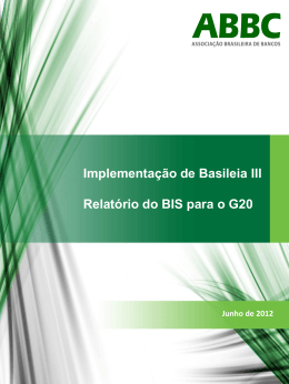 Implementação de Basileia III Relatório do BIS para o G20