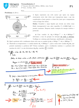 Termodinâmica I Problema 1 (10 v)
