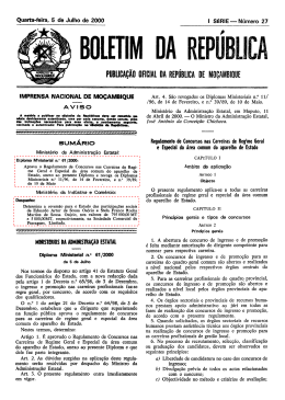 Diploma Ministerial 61/2000, de 5 de Julho