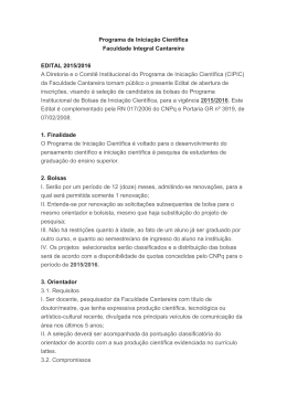 Programa de Iniciação Científica Faculdade Integral Cantareira