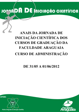 Anais de Administração- Jornada de iniciação científica 2012-1