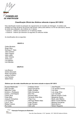 Classificação Oficial dos árbitros época 2005/2006