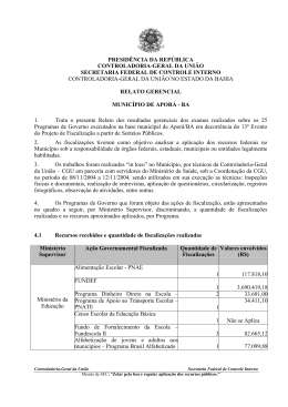 relatório de fiscalização nº 284 município de aporá