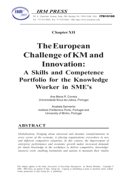 The European Challenge of KM and Innovation: