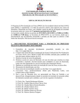 edital de seleção 2015-iii - Universidade Federal do Pará